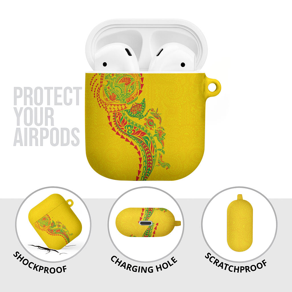 Hawaiian Kakau Tribal Sea Animals Tattoos AirPods Case Kanaka Maoli Flag Color Inspired