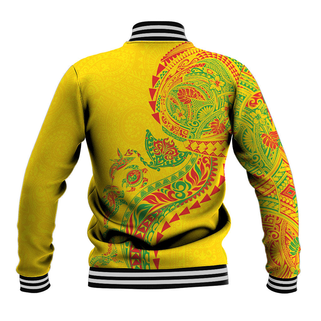 Hawaiian Kakau Tribal Sea Animals Tattoos Baseball Jacket Kanaka Maoli Flag Color Inspired