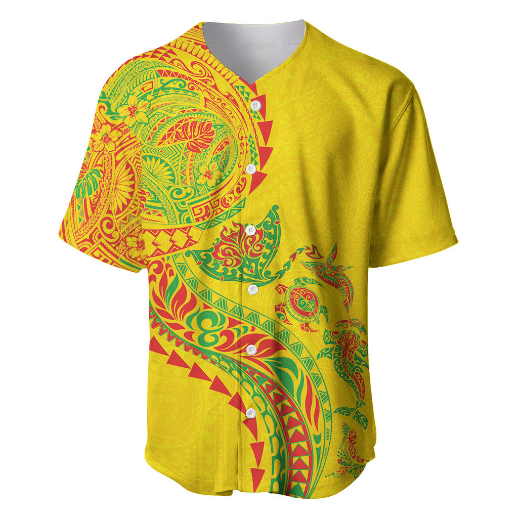 Hawaiian Kakau Tribal Sea Animals Tattoos Baseball Jersey Kanaka Maoli Flag Color Inspired