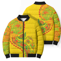 Hawaiian Kakau Tribal Sea Animals Tattoos Bomber Puffer Jacket Kanaka Maoli Flag Color Inspired