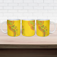 Hawaiian Kakau Tribal Sea Animals Tattoos Ceramic Mug Kanaka Maoli Flag Color Inspired
