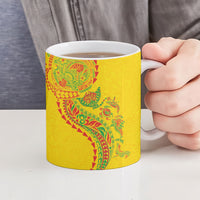 Hawaiian Kakau Tribal Sea Animals Tattoos Ceramic Mug Kanaka Maoli Flag Color Inspired
