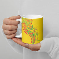 Hawaiian Kakau Tribal Sea Animals Tattoos Ceramic Mug Kanaka Maoli Flag Color Inspired