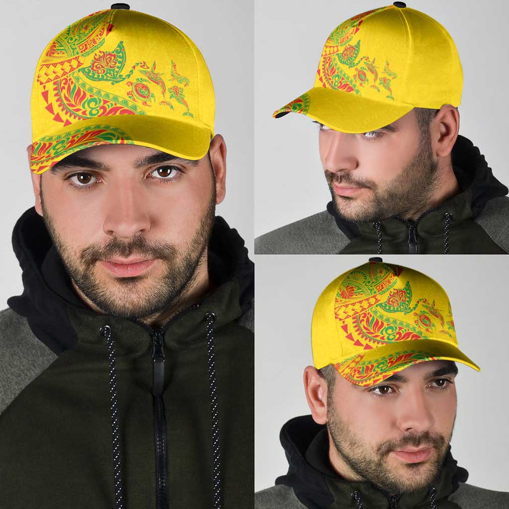 Hawaiian Kakau Tribal Sea Animals Tattoos Classic Cap Kanaka Maoli Flag Color Inspired