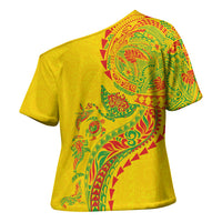 Hawaiian Kakau Tribal Sea Animals Tattoos Cross Shoulder Shirt Kanaka Maoli Flag Color Inspired