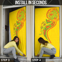 Hawaiian Kakau Tribal Sea Animals Tattoos Door Cover Kanaka Maoli Flag Color Inspired