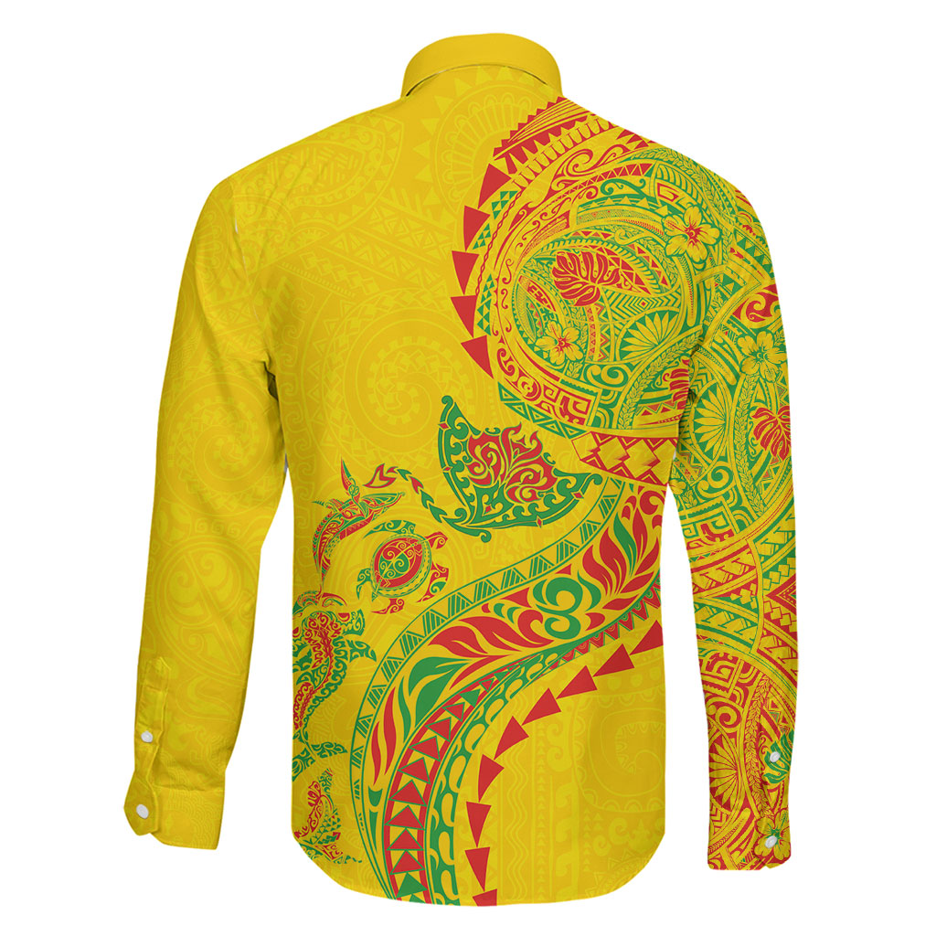 Hawaiian Kakau Tribal Sea Animals Tattoos Family Matching Mermaid Dress and Hawaiian Shirt Kanaka Maoli Flag Color Inspired