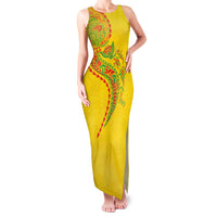 Hawaiian Kakau Tribal Sea Animals Tattoos Family Matching Tank Maxi Dress and Hawaiian Shirt Kanaka Maoli Flag Color Inspired LT03 Mom's Dress Multicolor - Polynesian Pride