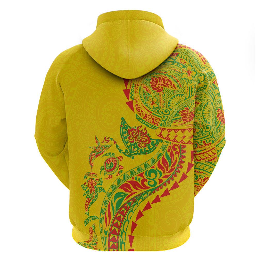 Hawaiian Kakau Tribal Sea Animals Tattoos Hoodie Kanaka Maoli Flag Color Inspired