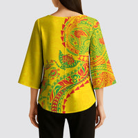 Hawaiian Kakau Tribal Sea Animals Tattoos Kimono Sleeve Blouse Kanaka Maoli Flag Color Inspired