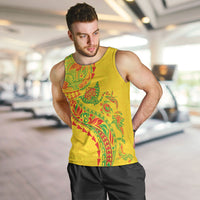 Hawaiian Kakau Tribal Sea Animals Tattoos Men Tank Top Kanaka Maoli Flag Color Inspired LT03 Multicolor - Polynesian Pride