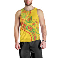 Hawaiian Kakau Tribal Sea Animals Tattoos Men Tank Top Kanaka Maoli Flag Color Inspired LT03 - Polynesian Pride