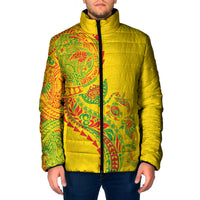 Hawaiian Kakau Tribal Sea Animals Tattoos Padded Jacket Kanaka Maoli Flag Color Inspired