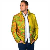 Hawaiian Kakau Tribal Sea Animals Tattoos Padded Jacket Kanaka Maoli Flag Color Inspired