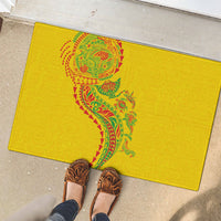 Hawaiian Kakau Tribal Sea Animals Tattoos Rubber Doormat Kanaka Maoli Flag Color Inspired