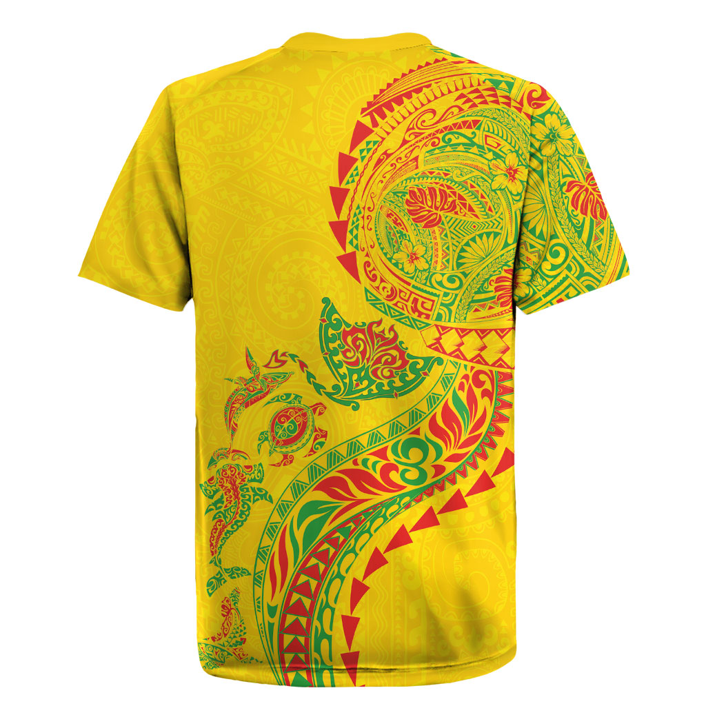Hawaiian Kakau Tribal Sea Animals Tattoos Rugby Jersey Kanaka Maoli Flag Color Inspired