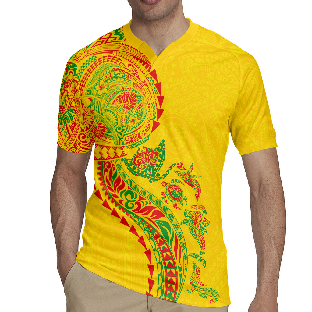 Hawaiian Kakau Tribal Sea Animals Tattoos Rugby Jersey Kanaka Maoli Flag Color Inspired