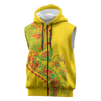 Hawaiian Kakau Tribal Sea Animals Tattoos Sleeveless Zip Hoodie Kanaka Maoli Flag Color Inspired LT03 Multicolor - Polynesian Pride