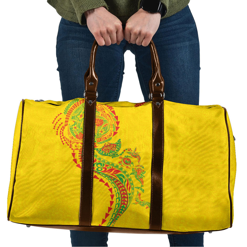 Hawaiian Kakau Tribal Sea Animals Tattoos Travel Bag Kanaka Maoli Flag Color Inspired