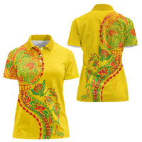 Hawaiian Kakau Tribal Sea Animals Tattoos Women Polo Shirt Kanaka Maoli Flag Color Inspired