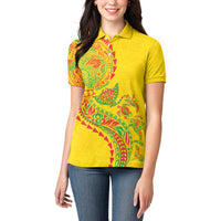 Hawaiian Kakau Tribal Sea Animals Tattoos Women Polo Shirt Kanaka Maoli Flag Color Inspired