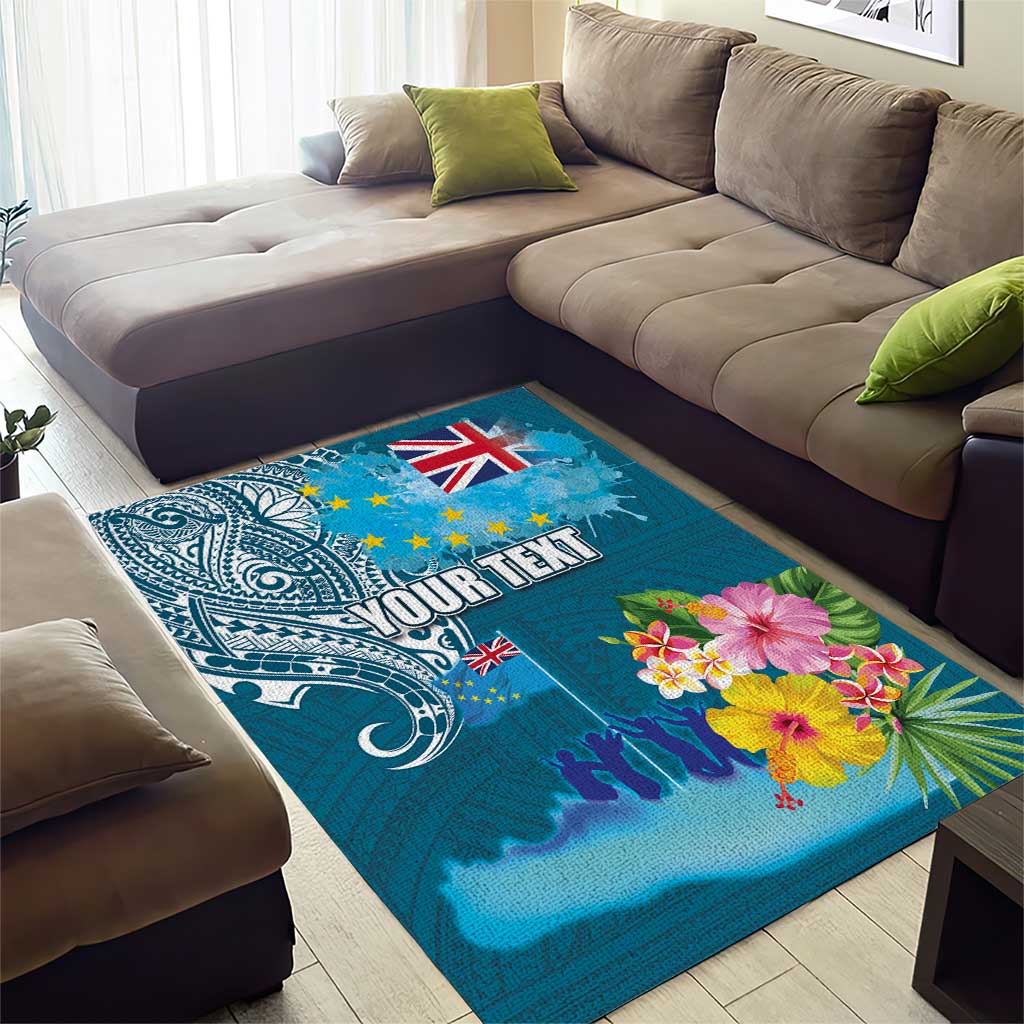 Personalised Tuvalu Independence Day Area Rug Tuvaluan Tribal Flag Style LT03 - Polynesian Pride