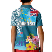 Personalised Tuvalu Independence Day Kid Polo Shirt Tuvaluan Tribal Flag Style LT03 - Polynesian Pride
