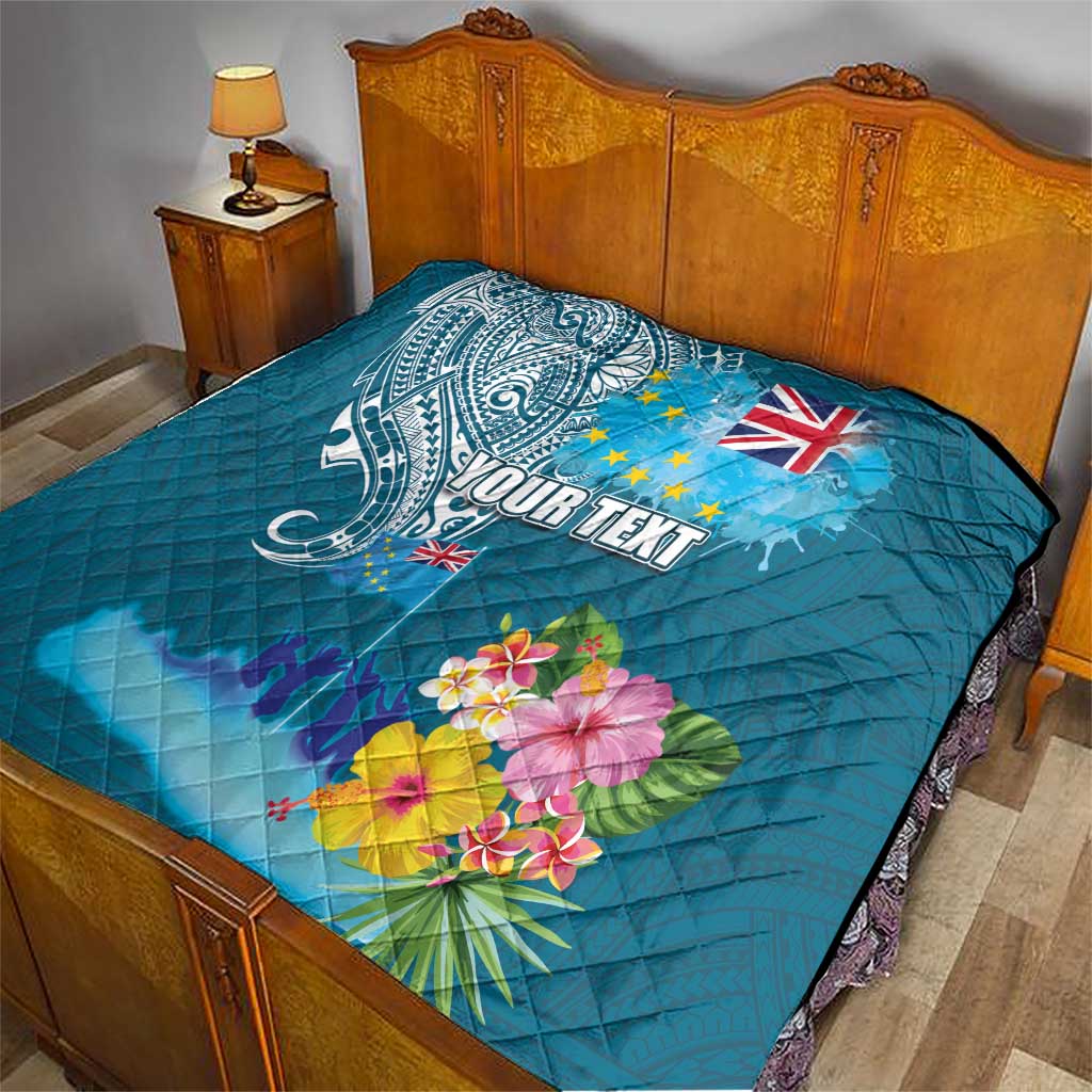 Personalised Tuvalu Independence Day Quilt Tuvaluan Tribal Flag Style LT03 - Polynesian Pride