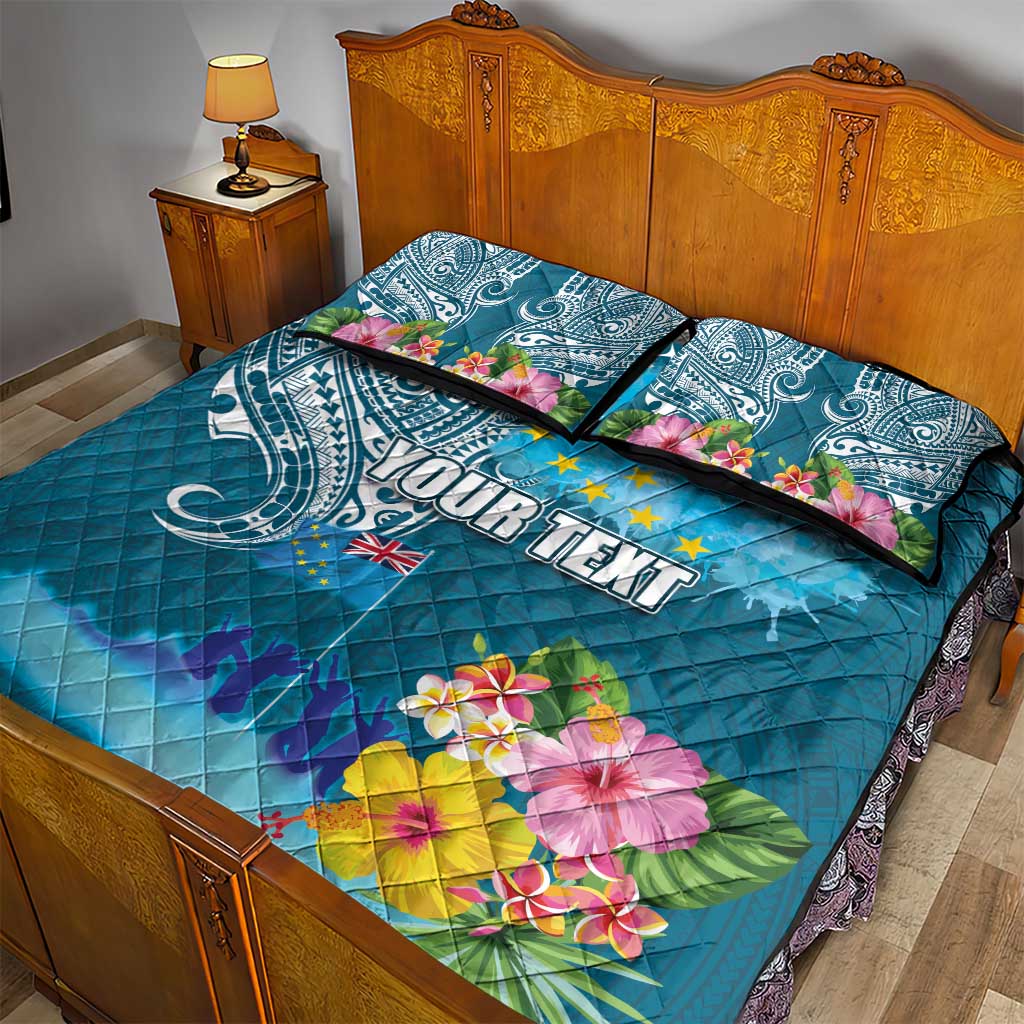 Personalised Tuvalu Independence Day Quilt Bed Set Tuvaluan Tribal Flag Style LT03 - Polynesian Pride