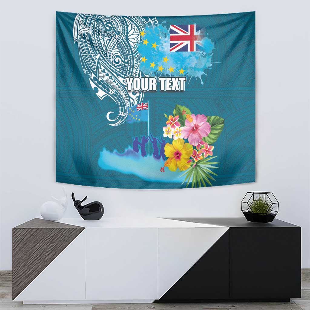 Personalised Tuvalu Independence Day Tapestry Tuvaluan Tribal Flag Style LT03 - Polynesian Pride