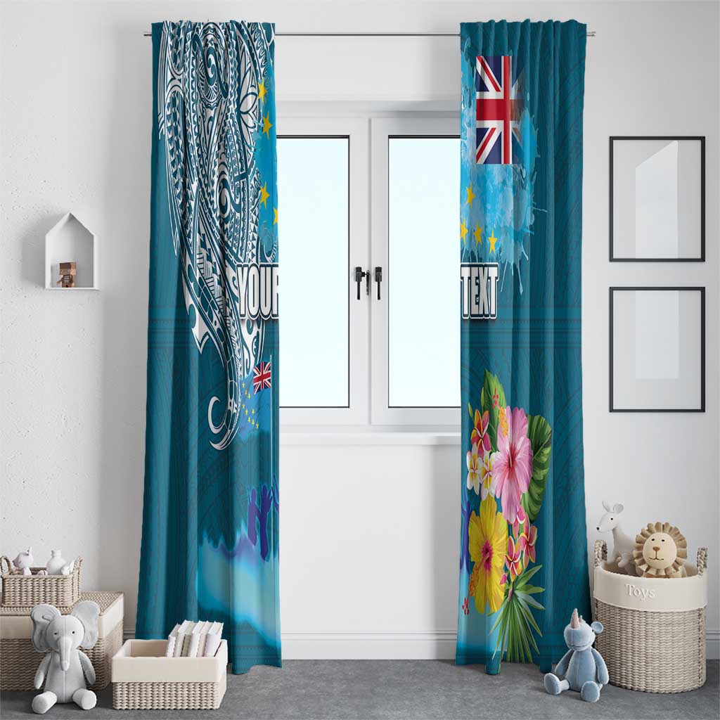 Personalised Tuvalu Independence Day Window Curtain Tuvaluan Tribal Flag Style