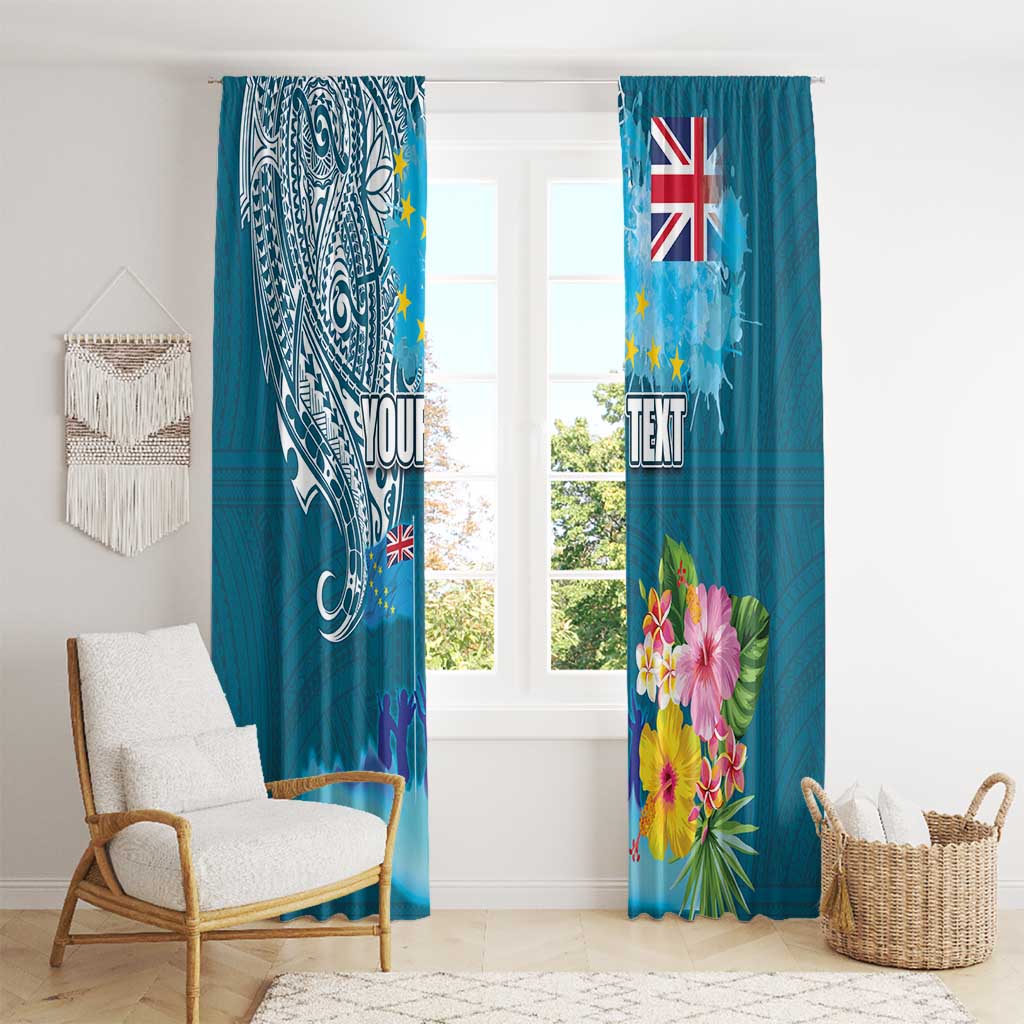 Personalised Tuvalu Independence Day Window Curtain Tuvaluan Tribal Flag Style