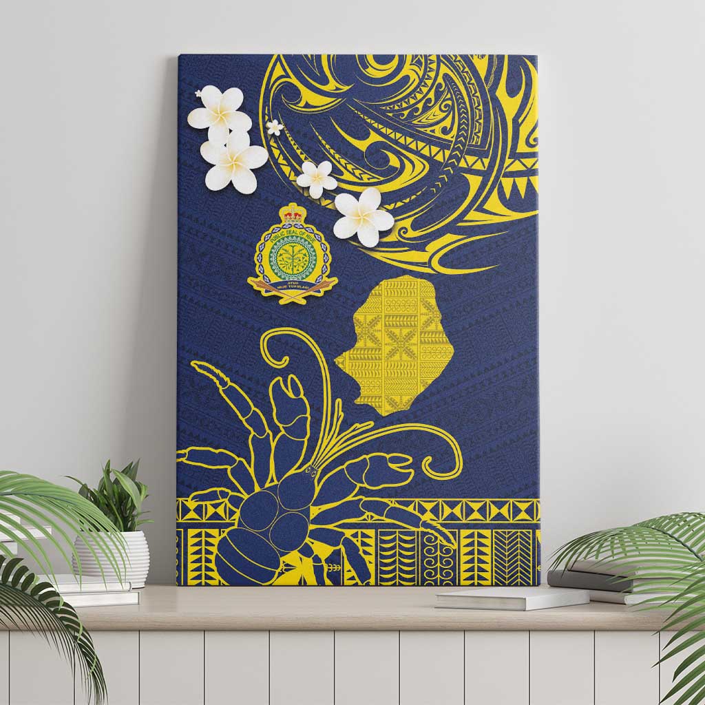 Niue Independence Day Canvas Wall Art Hiapo Pattern Fiti Pua and Uga