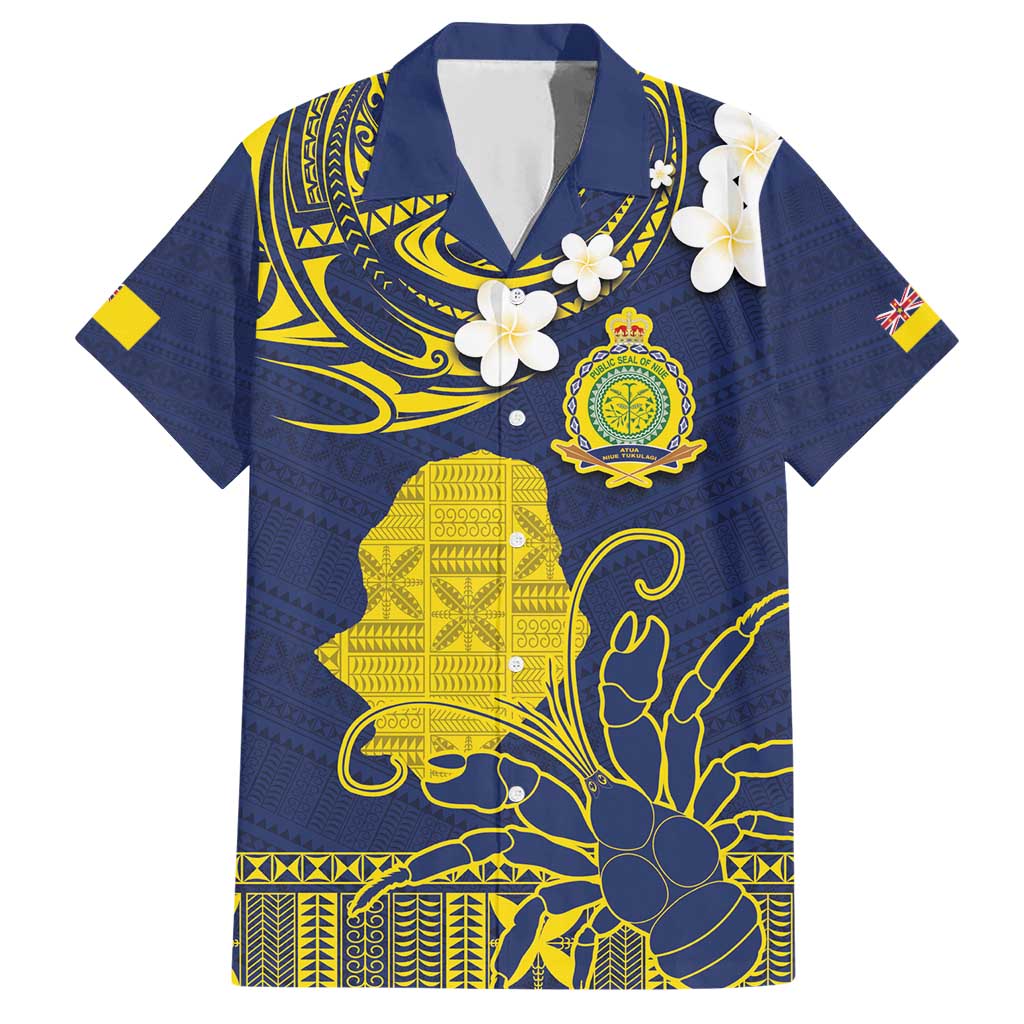 Niue Independence Day Family Matching Short Sleeve Bodycon Dress and Hawaiian Shirt Hiapo Pattern Fiti Pua and Uga