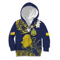 Niue Independence Day Kid Hoodie Hiapo Pattern Fiti Pua and Uga