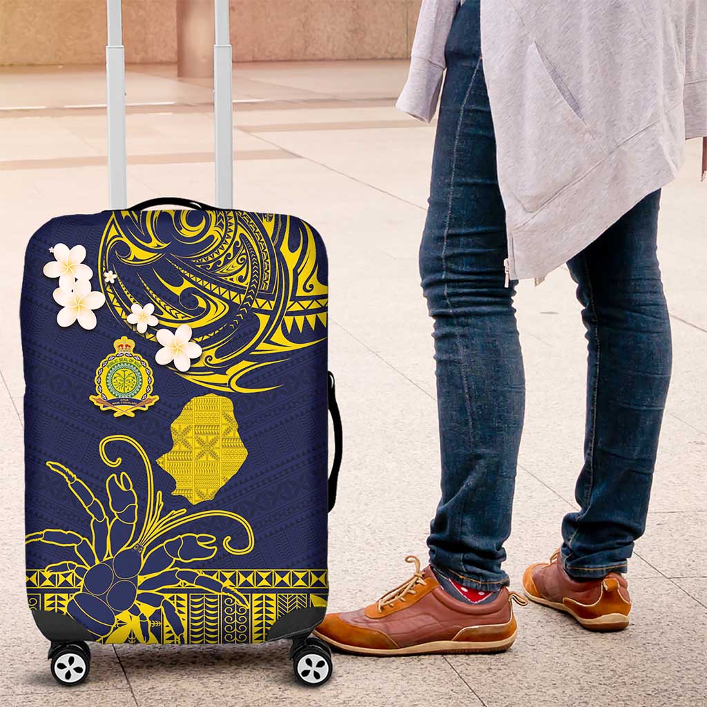 Niue Independence Day Luggage Cover Hiapo Pattern Fiti Pua and Uga LT03 Yellow - Polynesian Pride