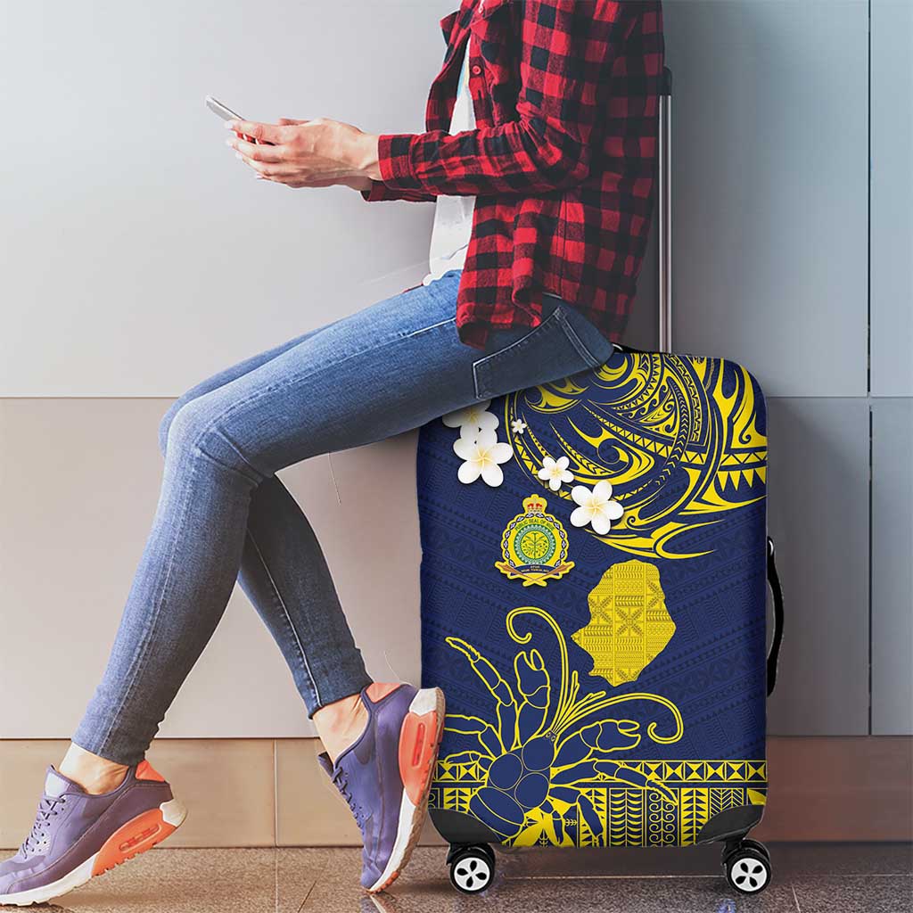 Niue Independence Day Luggage Cover Hiapo Pattern Fiti Pua and Uga LT03 - Polynesian Pride