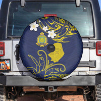 Niue Independence Day Spare Tire Cover Hiapo Pattern Fiti Pua and Uga LT03 Yellow - Polynesian Pride