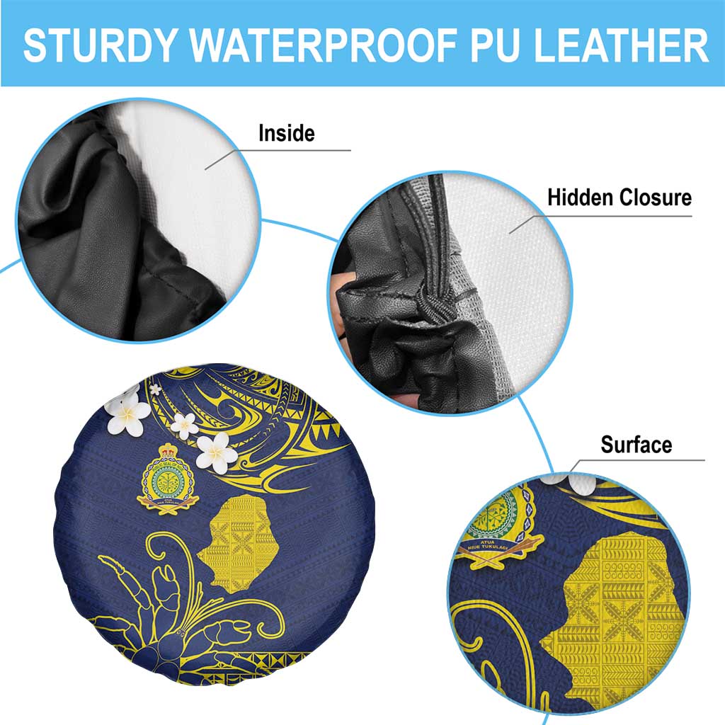 Niue Independence Day Spare Tire Cover Hiapo Pattern Fiti Pua and Uga LT03 - Polynesian Pride