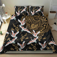 Hawaii and Japanese Together Bedding Set Cranes Birds with Kakau Pattern