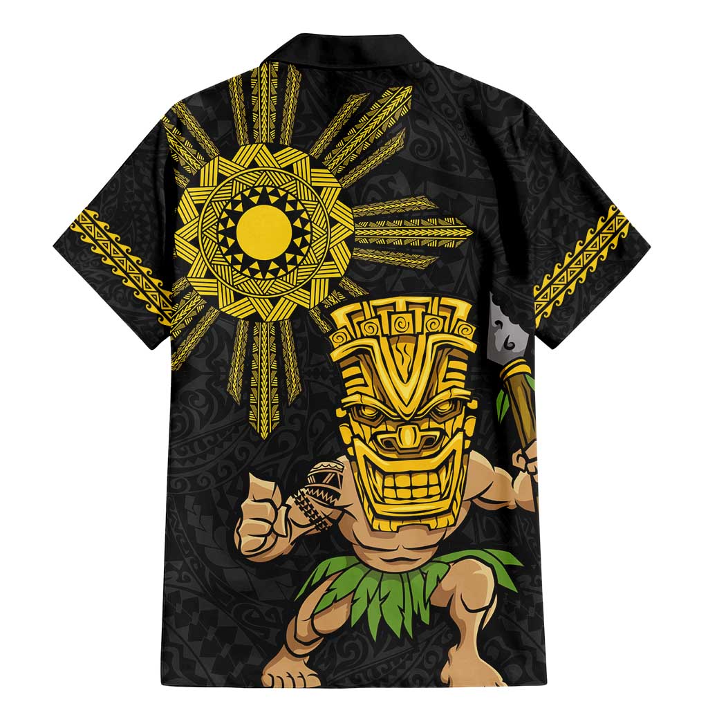 Hawaii and Philippines Together Family Matching Mermaid Dress and Hawaiian Shirt Warrior Tiki Mask and Filipino Sun Polynesian Style