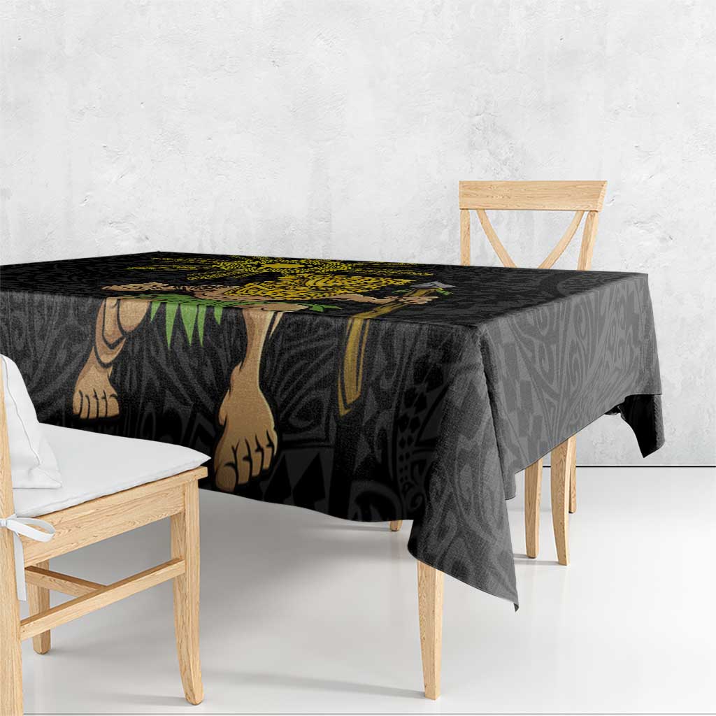 Hawaii and Philippines Together Tablecloth Warrior Tiki Mask and Filipino Sun Polynesian Style LT03 - Polynesian Pride