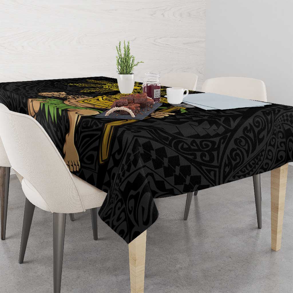 Hawaii and Philippines Together Tablecloth Warrior Tiki Mask and Filipino Sun Polynesian Style LT03 - Polynesian Pride