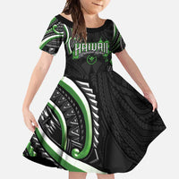 Traditional Art Hawaiian Kakau Tattoos Family Matching Tank Maxi Dress and Hawaiian Shirt Green Color - Polynesian Pride