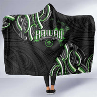Traditional Art Hawaiian Kakau Tattoos Hooded Blanket Green Color LT03 One Size Green - Polynesian Pride