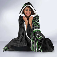 Traditional Art Hawaiian Kakau Tattoos Hooded Blanket Green Color LT03 - Polynesian Pride