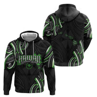 Traditional Art Hawaiian Kakau Tattoos Hoodie Green Color - Polynesian Pride