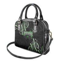 Traditional Art Hawaiian Kakau Tattoos Shoulder Handbag Green Color - Polynesian Pride