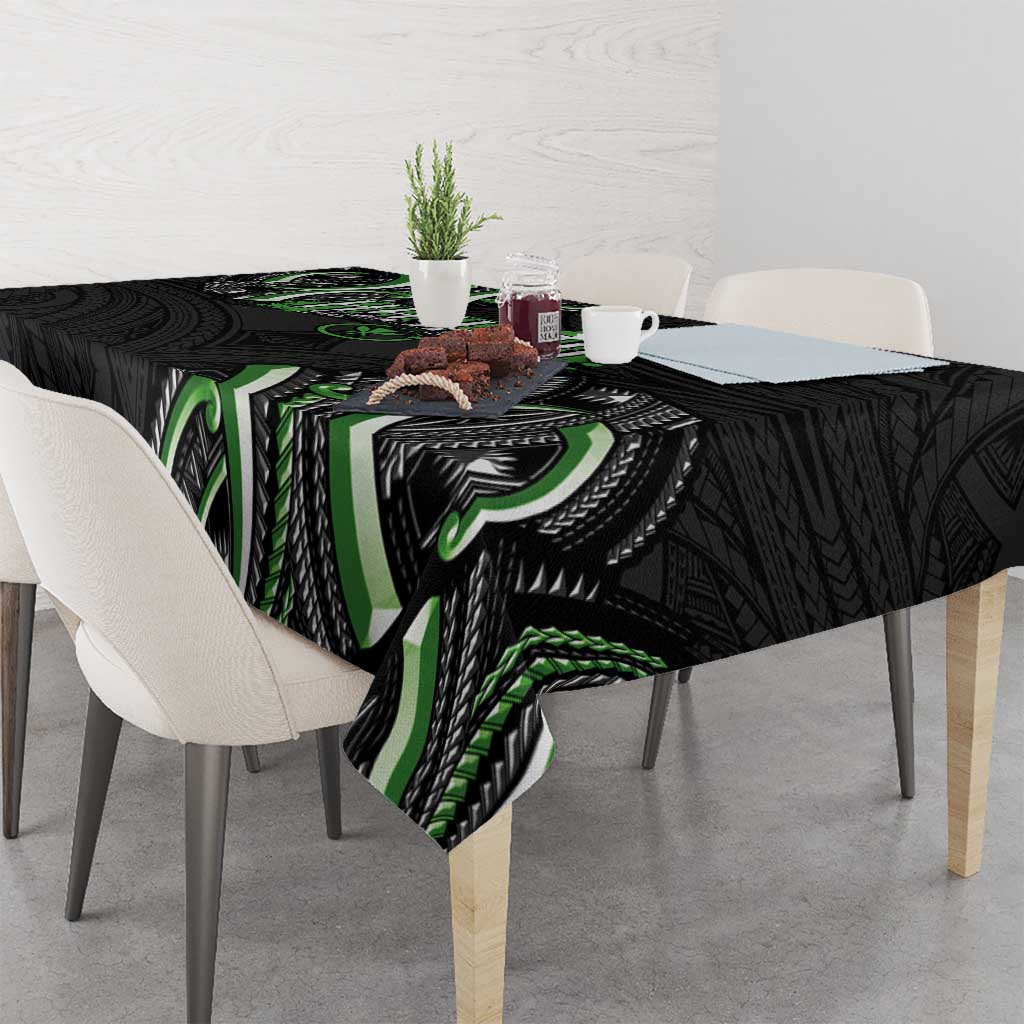 Traditional Art Hawaiian Kakau Tattoos Tablecloth Green Color - Polynesian Pride
