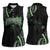 Traditional Art Hawaiian Kakau Tattoos Women Sleeveless Polo Shirt Green Color - Polynesian Pride